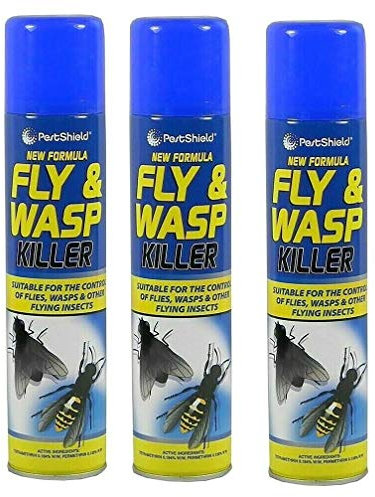 3 PCS FLY AND WASP KILLER SPRAY FLYING INSECTS MIDGES MOSQUITOES 300ML HOUSEHOLD