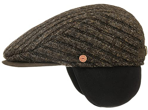 Mayser Matteo Flatcap Schirmmütze mit Nackenschutz Handmade Made in EU Herren Winter braun 56 cm