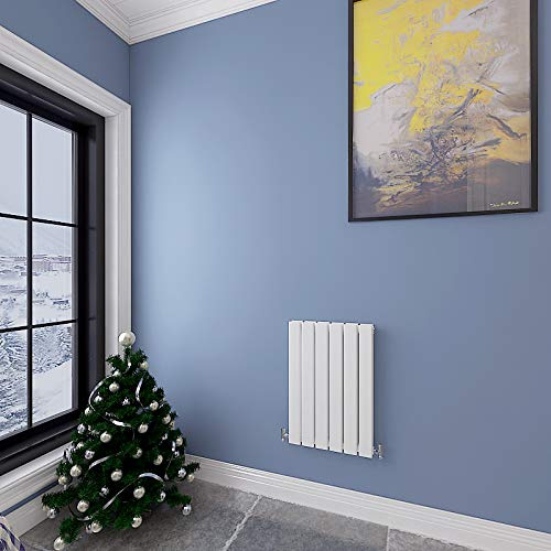 Horizontal Designer Flat Panel Radiator White 600x408mm Double Panel Central Heating