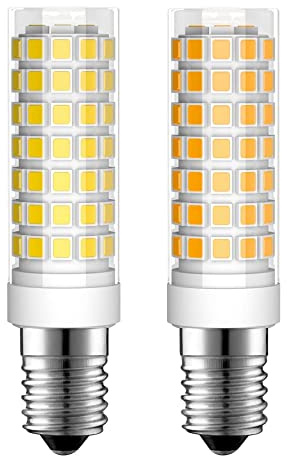 2-Pack E14 LED Bulb European Base 8W Refrigerator Light for Whirlpool RBD305PVS02 Oven - 4173175 Cooker Hood Bulb AC120V 4174189 80W Equivalent Daylight White 6000K