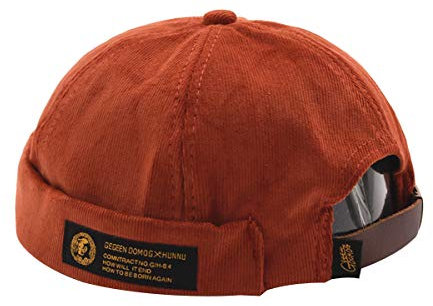 XueXian Kordsamt Dockermütze Damen Herren Herbst Beanie - Orange - Einheitsgröße