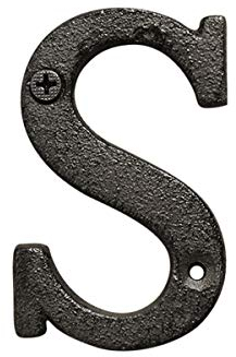 TentHome Antik Hausnummern Buchstaben A-Z Gusseisen Türsymbol Hausschild DIY Straßenschilder Wand Beschilderung Haus- & Türnummern für Kunst Handwerk Dekoration Anzeigen (Buchstabe s)