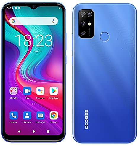 Android 11 Handy ohne Vertrag DOOGEE X96 PRO, Octa Core 4GB + 64GB, 5400mAh Akku, 13MP Quad Kamera, 6,52 '' Wassertropfenbildschirm, Smartphone DUAL SIM + SD(3 Steckplätze), Fingerabdruck Blau