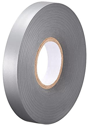sourcing map Aislante Cinta 15mm Ancho 26M Largo 0,26mm Grueso PVC Eléctrica Cinta Gris