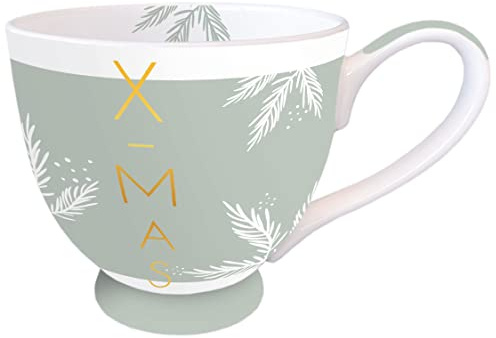 Ambiente Jumbo Becher Mug Tasse Tee Kaffee Becher ca.450 ML Herbst Winter Weihnachten X-Mas Green
