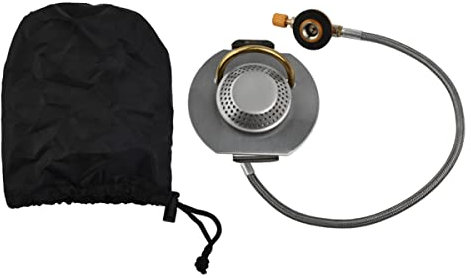 RANRAO Stufa a gas antivento da campeggio 3200 W, stufa a gas portatile per esterni, per cucina all'aperto, escursionismo, picnic e campeggio, 3 pezzi