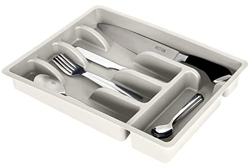 Vilde Schubladeneinsatz Besteckkasten Besteckeinsatz aschgrau | Besteck-Organizer Küchen-Organizer mit 5 Fächern 36 x 25,5 x 6 cm.