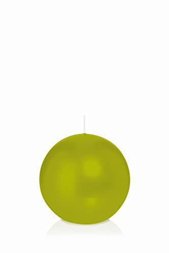 innaGLAS Bougie Boule Maeva dans Un Film cellophane, Vert, Ø7 cm, 25h - Made in Germany - Bougie décorative
