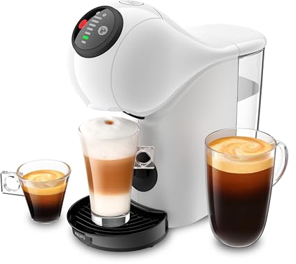 Krups Nescafé Dolce Gusto Genio S, cafetera con cápsulas para bebidas frías y calientes, Depósito de agua de 0.8 L, modo Eco, Thermoblock, apagado automático, blanco, KP2431