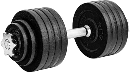 Yes4All 52.5 LB Adjustable Dumbbell, Cast Iron Weights for Home Gym with Bars, Plates, Collars, Hand Weight Single