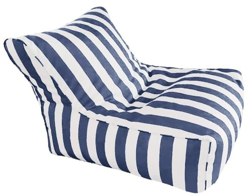 Pouf Flottant For Piscine Extérieure Rayure Oxford Pouf Pouf Housse Sans Remplissage Piscine Chaise Longue Radeaux Plage Jardin Pouf Soa Lit Sans Remplissage ( Color : Gray blue , Size : Empty pouf co