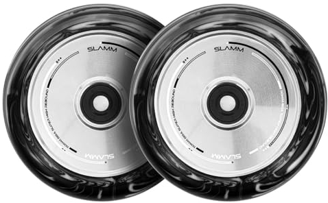 Slamm Swirl Hollow Core 110 mm ruote scooter marmo e argento | Coppia di ruote in Duo Tone Split Swirl Effect | 88A SHR Super High Rebound PU | Monopattino acrobatico realizzato per trucchi e