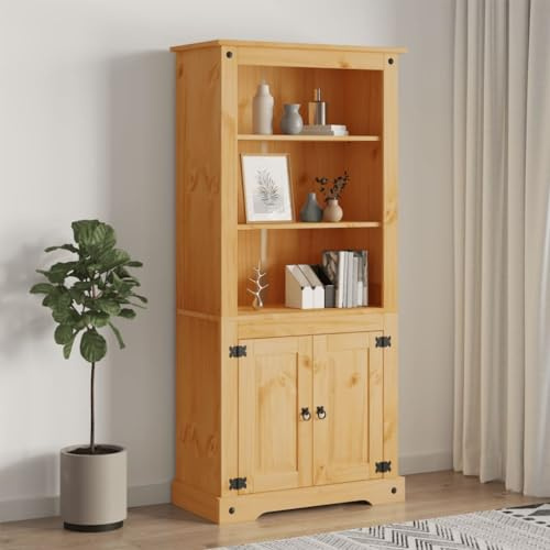 CKioict Materialschrank Büromöbel Mehrzweckschrank Buffetschrank Mexiko-Stil Kiefernholz 80x40x170 cmfür Arbeitszimmer, Wohnzimmer