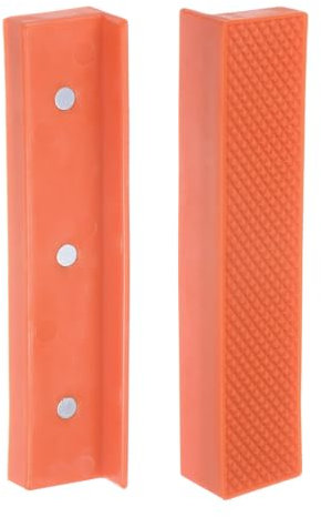 sourcing map Mâchoires d'étau magnétiques de 12,7 cm avec rainures unies en nylon doux – Protection multi-usages pour le travail du bois, la fabrication de bijoux, plomberie – Jaune