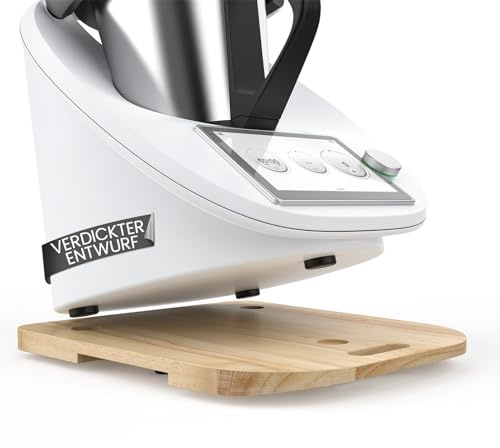 Siegvoll Verdicktes Holz Gleitbrett für Thermomix TM6 TM5, TM6 Zubehör | Verdicktes, formstabiles Holz Rollbrett für müheloses Verschieben. Passgenaues Zubehör für Thermomix TM6 & TM5