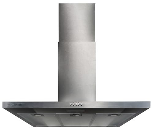 Russell Hobbs Chimney Cooker Hood 90cm T-Shaped Kitchen Extractor Fan in Stainless Steel, 3 Speed Settings & LED Light Extraction & Recirculation Features, 3 x Washable Aluminium Filters RHTCH900B1SS