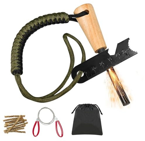 KZ-VIGLO Fire Starter Kit with Ferro Rod & Tinder – Easy Survival Fire Starter for Camping, Hiking, Bushcraft & Emergency, Works in Rain, Wind & Cold, Perfect for Beginners & Outdoor Enthusiasts
