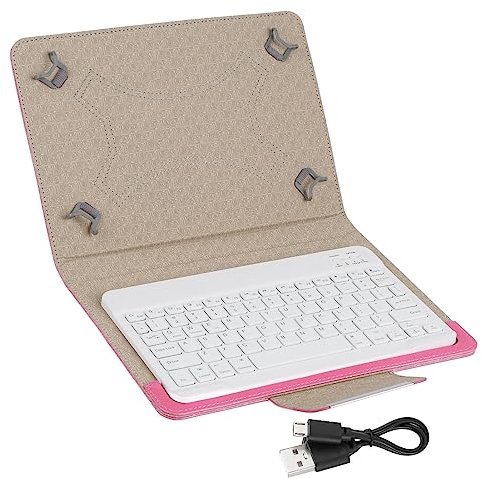 Phefop Funda de Piel Sintética con Teclado de 10 Pulgadas con, a Prueba de Polvo e Impermeable, Compatible con/iOS/, Protección Tableta y Teléfono Móvil (Teclado 10