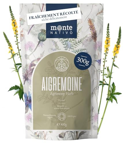 Té de Agrimonia Monte Nativo (300g) – Hierba Agrimonia delicadamente secada – Tisana aromática, 100% pura y natural, en hojas sueltas y sin aditivos – Una infusión saludable y refrescante