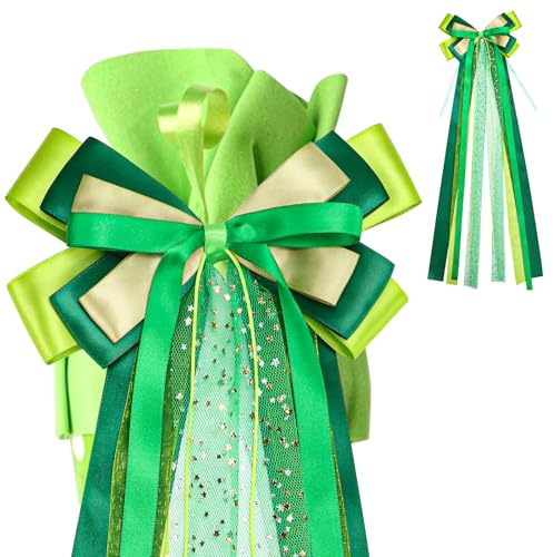 BEIMEIII Cornet d'écolier - Nœud - Sacs à sucre - Nœud - Décoration de sac d'école - Sac à sucre - Kit de bricolage pour la rentrée des classes - Vert