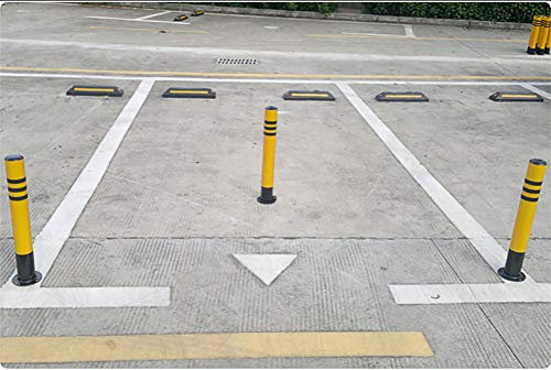 Abschließbare, zusammenklappbare Parkplatzsperre, 410 mm, mit reflektierendem Parkplatzpfostenschloss, 3 Schlüssel, manuelles Parkpfostenschloss, Parkblocker aus Stahl