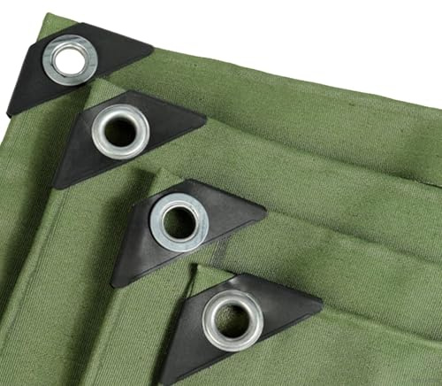 Heavy Duty Waterproof Canvas Tarpaulin 1mx1.5m 1mx2m 1.2mx1.5m 1.8mx2.4m 2mx3m 3mx4m Small Ground Camping Sheet Cover, Green(1x1m(3.3ftx3.3ft))