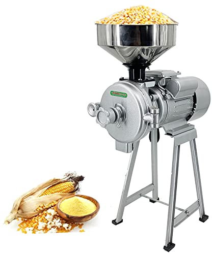 Commercial Stainless Steel Soybean Grinder Industrial Flour Milling Machine，3000W Commercial Mill Grinder for Home Stores, 220V Grain Mill Grinder Corn Grinder Flour Mill Cereals Grinder wit
