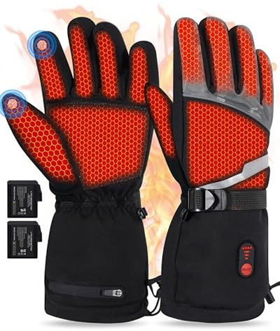 SOPPY Guanti riscaldabili unisex da sci, guanti da ciclismo, guanti invernali riscaldati, con batteria ricaricabile, riscaldati a 3 livelli, per motociclismo, attività all'aperto