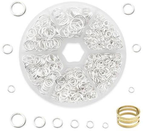 YZROHYI 1010 Pcs Anillas Bisuteria,Anillas Llaveros Pequeñas,Anillos De Salto Metal,Jump Rings,Anillos para Hacer Pulseras,Arandelas Metalicas Manualidades para Gargantilla Collares-4/5/6/8/10/12 mm