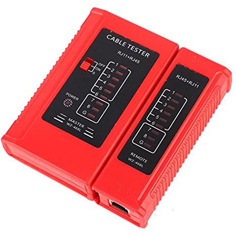 SIXRUN Tester per Cavi di Rete, RJ45 RJ11 Scansione Automatica Tester Staccabile per Cavi Lan Telefonici Ed Ethernet per Circuiti Aperti Cortocircuitati Incrociati