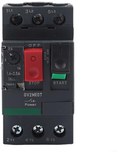 Shophubio Interruttore di protezione per motorino di avviamento serie GV2, interruttore magnetico termico con protezione da sovraccarico e cortocircuito per motori (GV2ME06C1-1.6A)