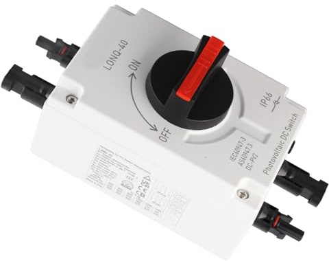 Dioche Interruttore Solare Isolatore CC Fotovoltaico da 1500 Volt 1500V 32A 4P - Interruttore di Sicurezza Isolato per Sistemi di Energia Solare in e Barche (Versione base)