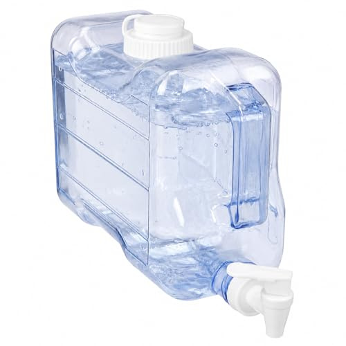 TIENDA EURASIA – Dispensador de Bebidas con Grifo 5.68L | Botella Transparente con Asa | 34x12x22 cm | Ideal para Agua, Zumos y Bebidas Frías | Para Nevera, Cocina y Reuniones