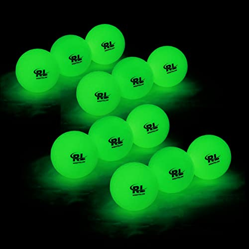 R&L Glänsande golfbollar för nattsporter, fluorescerande, glöd i mörkret, långlivade glänsande lysande bollar
