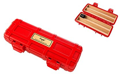 Lifestyle-Ambiente Reisehumidor Zigarrenetui 2 Zigarren Zedernholz Red Edition inkl Tastingbogen