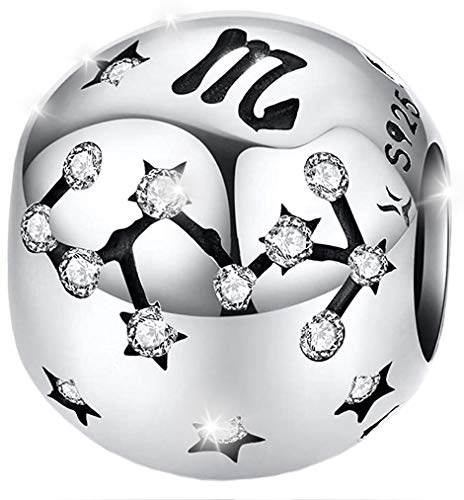 MariaFonte Charm Anhänger Neu 2024 Sternzeichen Original Angebot Perlen Armband Silber 925 Günstig Mama Kompatibel Glücksbringer Herz Familie Frau Weihnachten Mädel Geburtstag Hochzeitstag Jubiläum