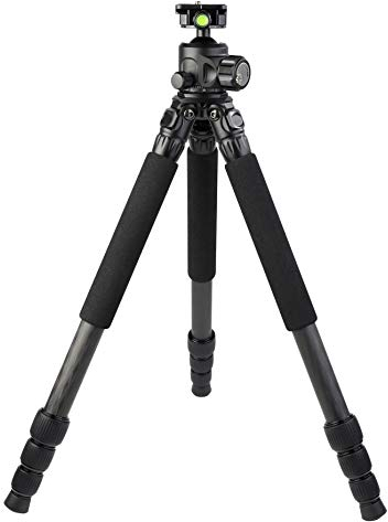 TINKTEEK Wing Carbon Kamera Stativ mit Panorama Kugelkopf ohne Mittelsäule, 134cm 1.44kg Tragkraft 8KG Rohrdurchmesser 26mm