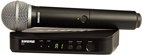 Shure BLX24/PG58 UHF Wireless Microphone System - Perfect for Church, Karaoke, Vocals - 14-Hour Battery Life, 100m Range | Includes PG58 Handheld Vocal Mic, Single Channel Receiver | K3E Band