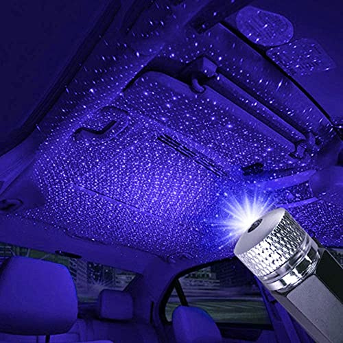 Luci interne per auto, USB Atmosphere Night Light Luce notturna per proiettore stellare per camera da letto, auto, soffitto e decorazioni per feste (Viola Blu)