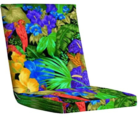 KETTtex Comfort Auflage Niederlehner Papagei I Gartenstuhl Polster 100x50x4cm I KTH2 Sitzauflage weich & strapazierfähig I langlebige Stuhlauflage pflegeleicht I Dessin 8194