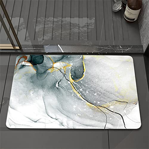 Badezimmerteppich, Badematte Rutschfest, 50x80cm Bad Teppich LäUfer, Duschmatte, Badteppich Badvorleger Rutschfest Waschbar, Antirutschmatte Dusche, Teppich Badezimmer, Bathroom Bath Mat, Modern