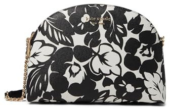 Kate Spade New York Morgan Tropical Foliage Printed PVC Double Zip Dome Crossbody, Black Multi