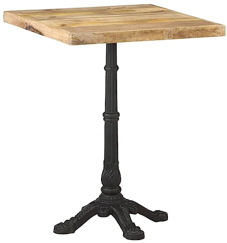 ZEYUAN Bistrotisch 60x60x77 cm Raues Mangoholz, Stehtisch, Balkontisch, Partytisch, Biertisch, Beistelltisch, Bierkasten Tisch - 321084