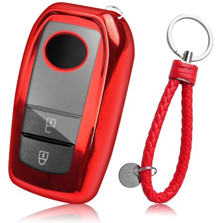 CDEFG Kompatibel mit Toyota Yaris XP21/Yaris Cross 2020-2024/C-HR CHR 2024 Schlüssel Hülle AutoschlüSsel Silikon Schutzhülle Funkschlüsse Auto Zubehör (Rot)