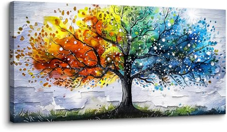 MHARTK66 ästhetische Bilder Wohnzimmer Baum des Lebens Gemälde 50x100 cm | detailreicher hd-druck, unkompliziertes aufhängen, rasche montage, variabel einsetzbar und ideal als schöne geschenkidee