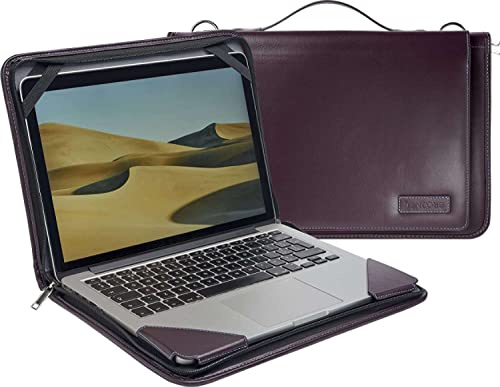 Broonel lila läder laptop messengerfodral – kompatibel med Lenovo ThinkPad X280 12,5 tum Ultrabook
