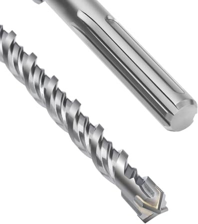 Punta SDS Max a doppia elica, con 4 taglienti in carburo di tungsteno, per trapano a percussione, ideale per calcestruzzo, pietra e pietra naturale, 18 x 600 mm