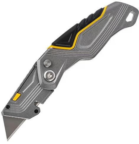 Coltello tascabile pieghevole, taglierino, coltello multiuso per moquette, taglierino in cartone espanso, tre lame Sk5 aggiuntive, lame a cambio rapido e design con blocco di sicurezza sono conservati