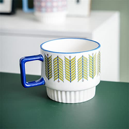 INFYDAY Tazze impilabili in Ceramica nordica Milk Mark: Tazze per l'acqua Eleganti e semplici per la Colazione o Il caffè