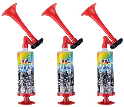3 Pcs Air Horn, Air Horn Handheld Loud Noise Maker with Pump - Handheld Air Pressure Horn for Football Fanfare, Birthday Celebrations, Boat Safety Universal Signal
